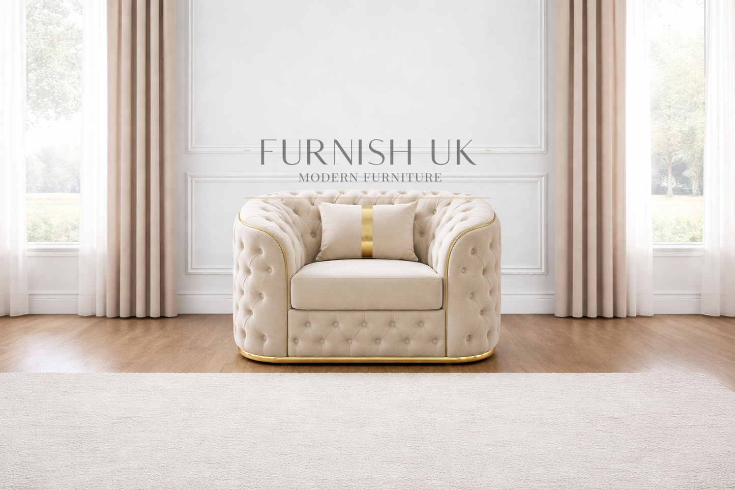 Prestige Gold Trim Chesterfield (1 Seater )