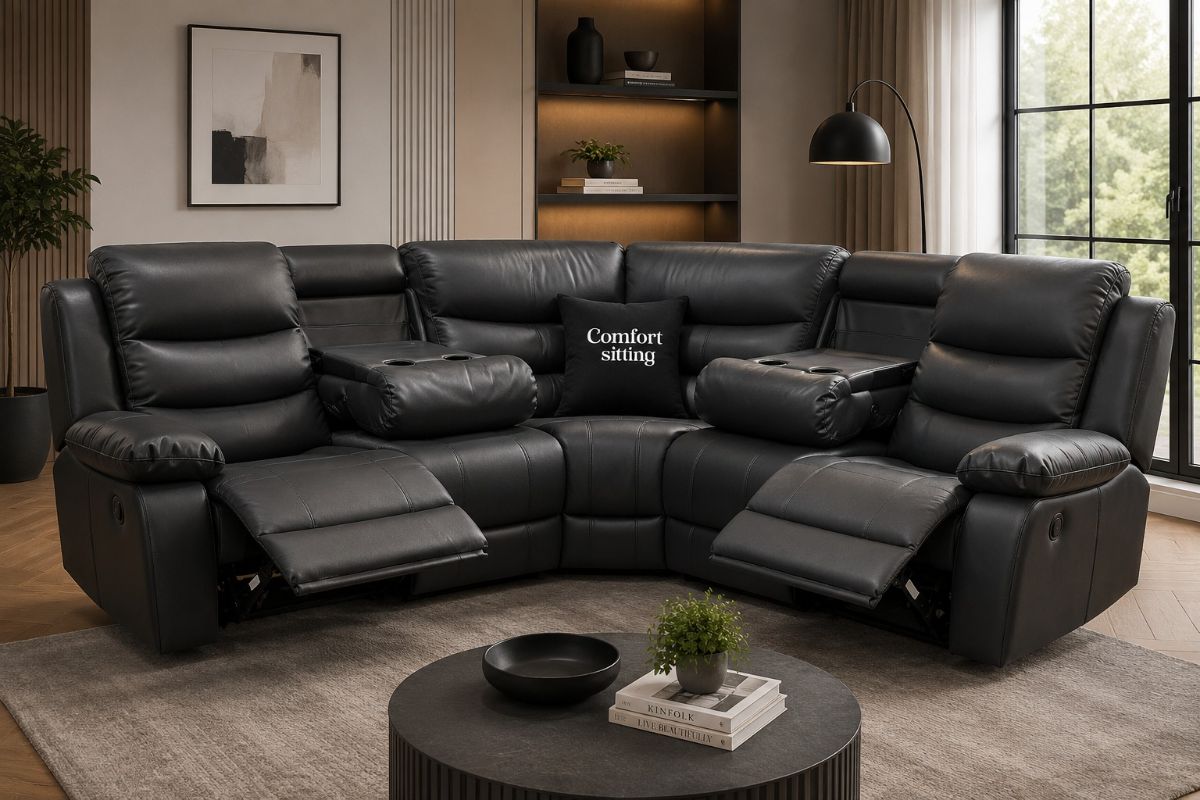 Roma Corner Leather Manual Recliners