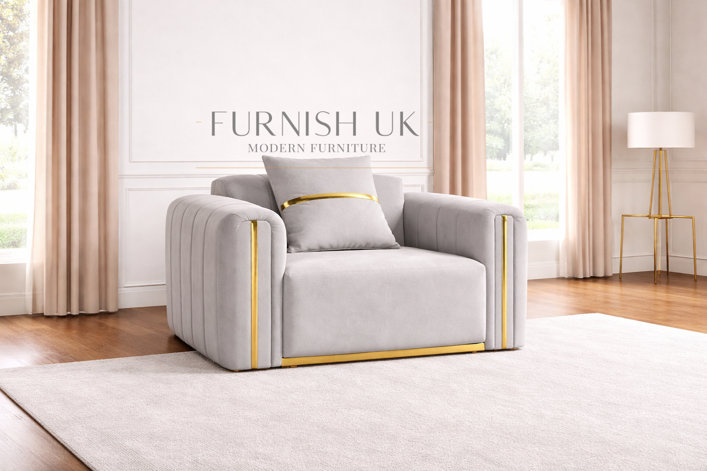 Luxe Milano with Gold Accents ( 1 Seater Sofa)
