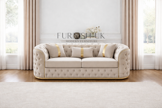 Prestige Gold Trim Chesterfield (3 Seater )