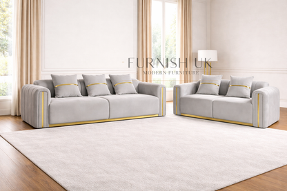 Luxe Milano with Gold Accents ( 3+2 Seater Sofa )