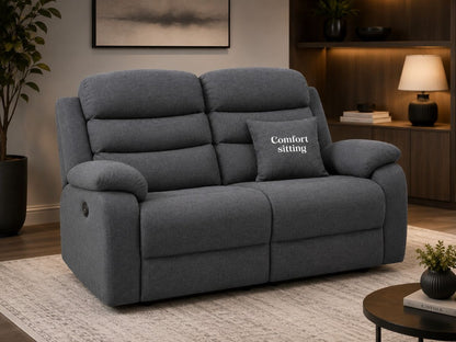 Sorrento Fabric Manual Recliners 2 Seater Sofa