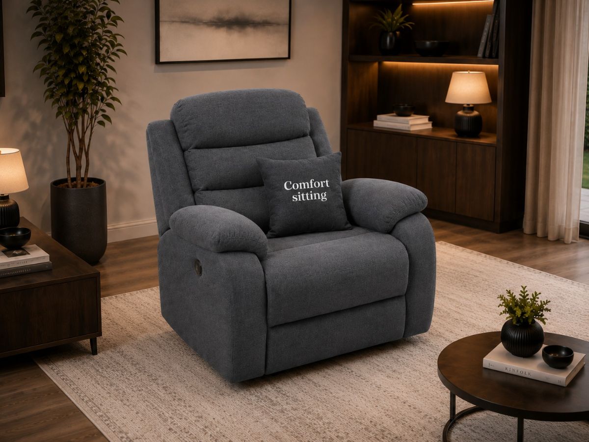 Sorrento Fabric Manual Recliners 1 Seater Sofa