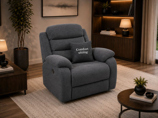 Sorrento Fabric Manual Recliners 1 Seater Sofa