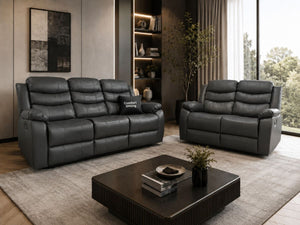 Roma 3+2 Leather Manual Recliners