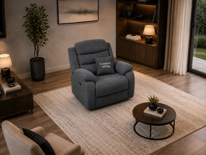 Sorrento Fabric Manual Recliners 1 Seater Sofa