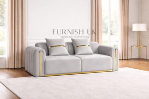 Luxe Milano with Gold Accents ( 3 Seater Sofa)