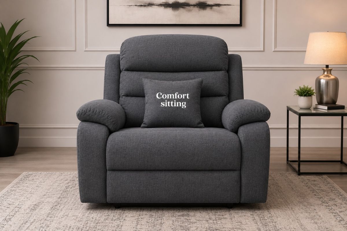 Sorrento Fabric Manual Recliners 1 Seater Sofa