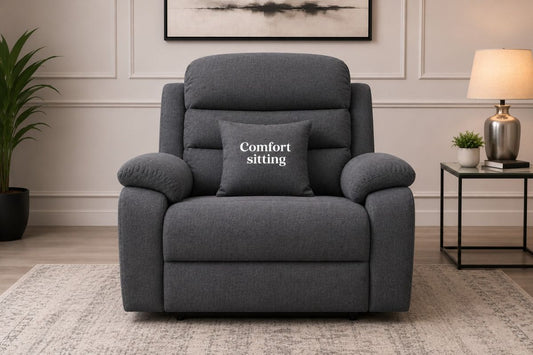 Sorrento Fabric Manual Recliners 1 Seater Sofa