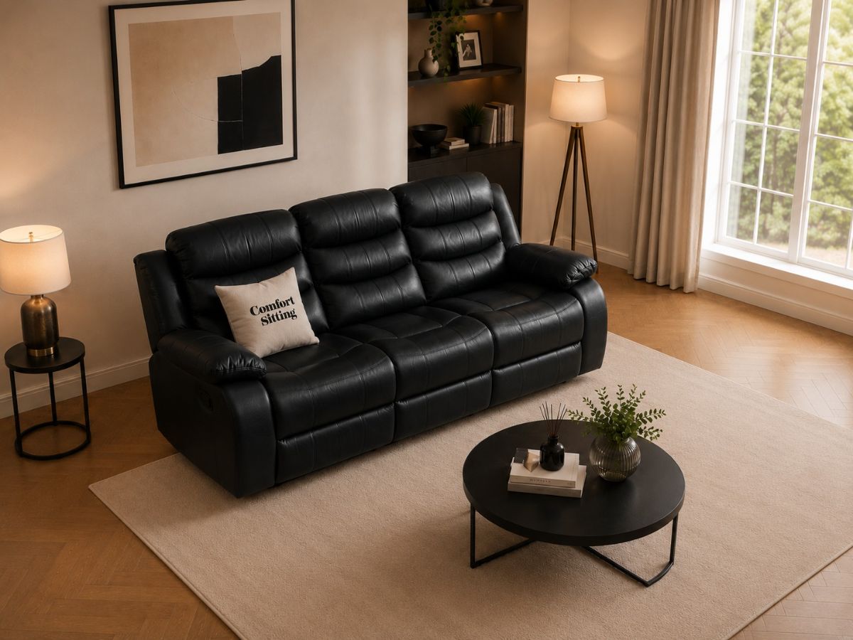 Roma 3 SeaterLeather Manual Recliners