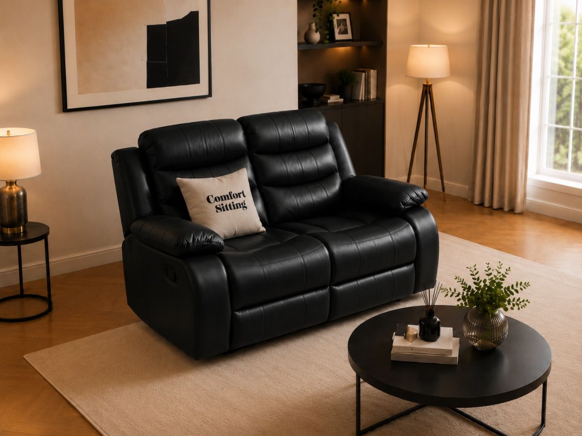 Roma 2 Seater Leather Manual Recliners