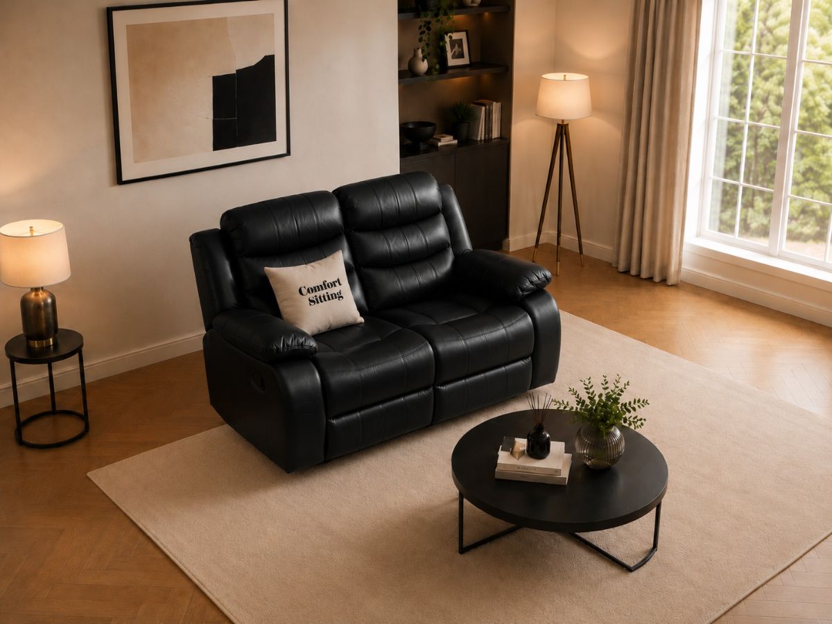 Roma 2 Seater Leather Manual Recliners