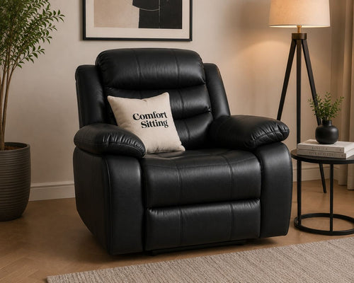 Roma 1 Seater Leather Manual Recliners