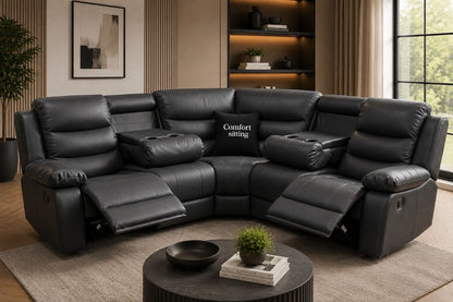 Roma Corner Leather Manual Recliners