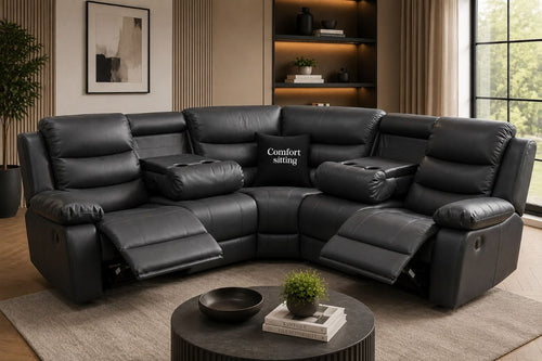 Roma Corner Leather Manual Recliners