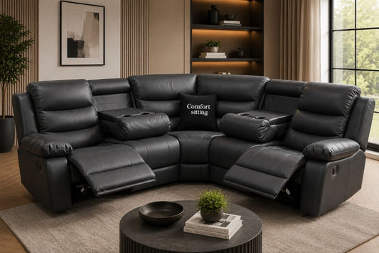 Roma Corner Leather Manual Recliners