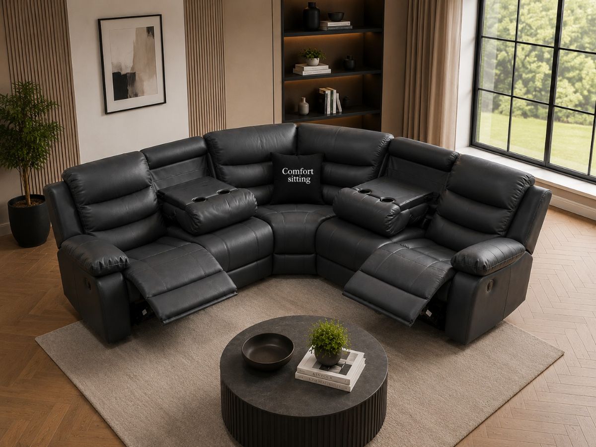 Roma Corner Leather Manual Recliners