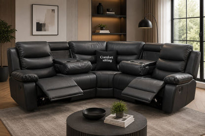 Roma Corner Leather Manual Recliners