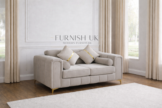 Luxe Gold Velvet Sofa (2 Seater Sofa)