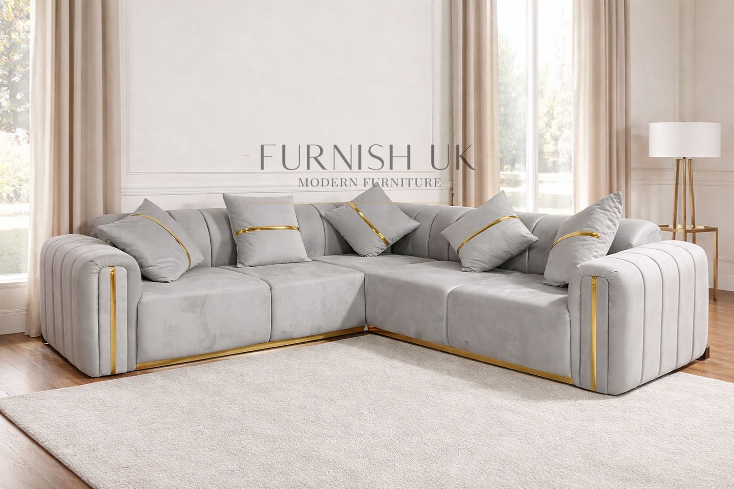 Luxe Milano with Gold Accents ( Corner Sofa )