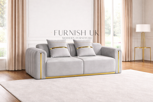 Luxe Milano with Gold Accents ( 3 Seater Sofa)