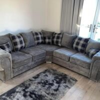 Grey Fabric Corner Sofa (2c2)