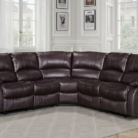 Leather Brown 2C2 Manual Recliner